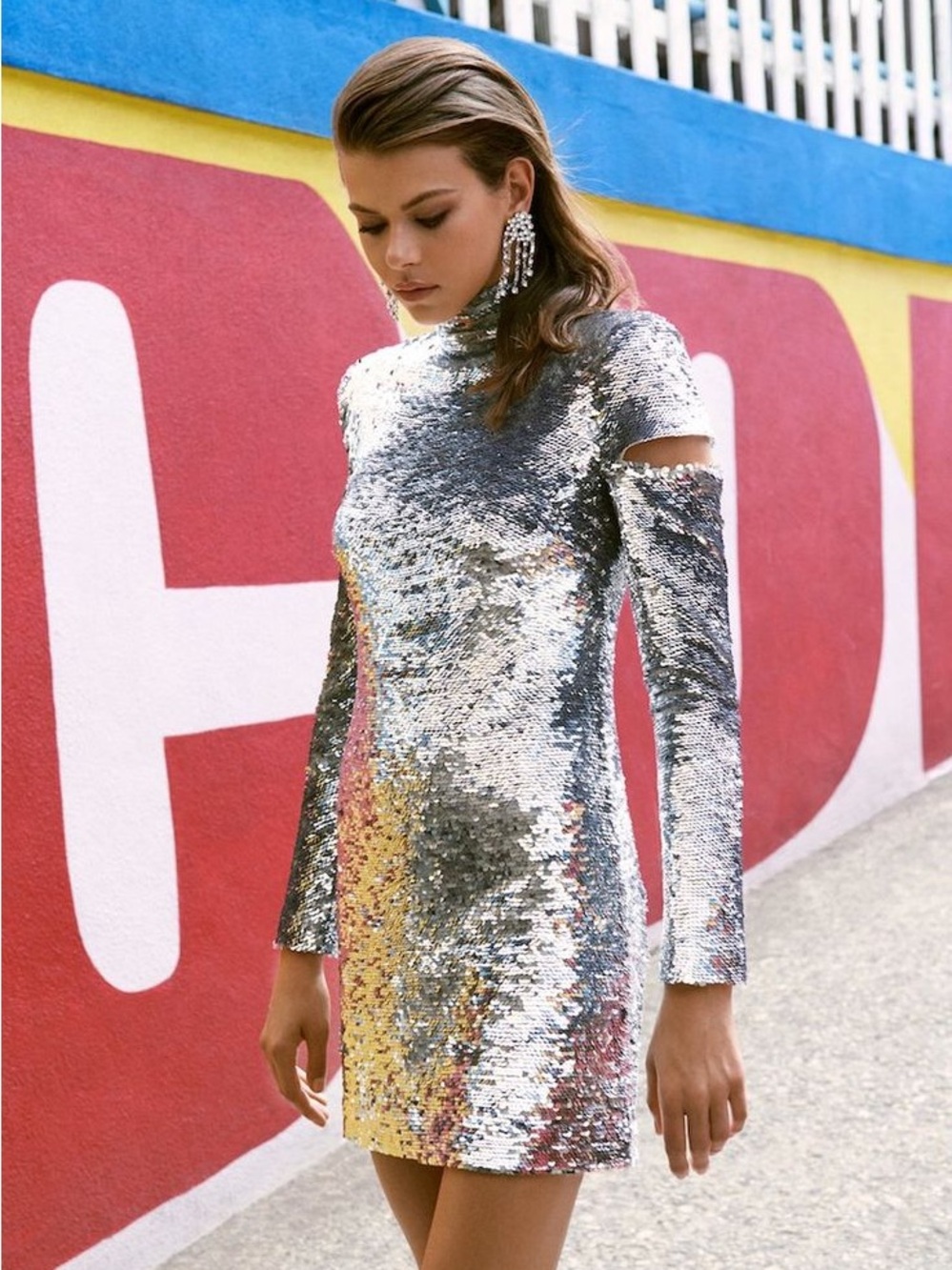 Helmut Lang New Disco Dress In Silver Size S $1,495.00